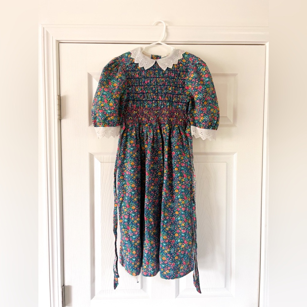Vintage Polly Finders Smocked dress Size 10